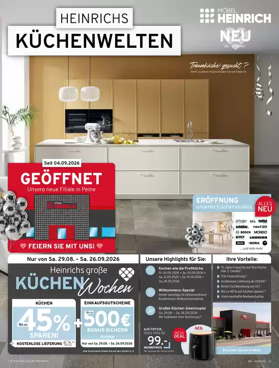 Möbel Heinrich Katalog | Rabatte und Aktionen | 2026-08-29T00:00:00.000Z - 2026-09-26T00:00:00.000Z