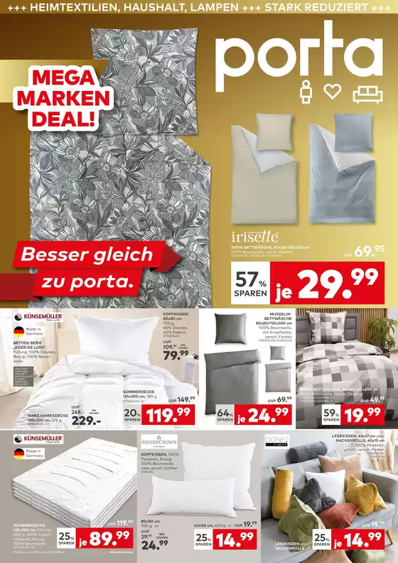 porta Möbel Katalog in Hirschaid | Tolle Rabatte auf ausgewählte Produkte | 2026-08-31T00:00:00.000Z - 2026-09-03T00:00:00.000Z