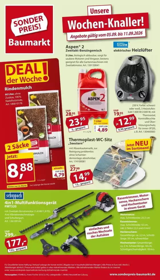 Sonderpreis Baumarkt Prospekt in Breisach am Rhein | Tolles Angebot für alle Kunden | 2026-09-05T00:00:00.000Z - 2026-09-11T00:00:00.000Z