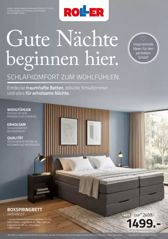 ROLLER Katalog in Niedereschach | Schlafprospekt 2026 | 2026-08-31T00:00:00.000Z - 2026-12-31T00:00:00.000Z