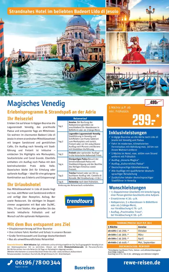Netto Reisen Katalog | REWE Reisen Prospekt 2026 09 Busreise Magisches Venedig | 2027-03-01T00:00:00.000Z - 2027-10-31T00:00:00.000Z