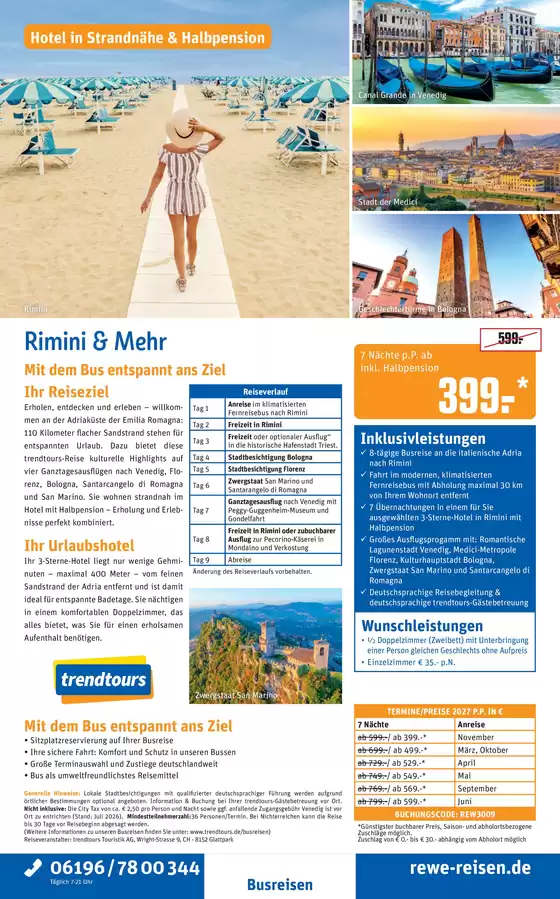 Netto Reisen Katalog | REWE Reisen Prospekt 2026 09 Busreise Rimini und Mehr | 2026-10-01T00:00:00.000Z - 2027-11-30T00:00:00.000Z