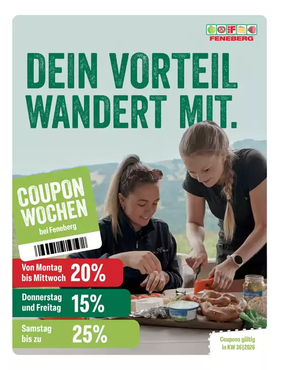 Feneberg Prospekt | KW 36 Couponwochen 2026 | 2026-08-31T00:00:00.000Z - 2026-09-05T00:00:00.000Z