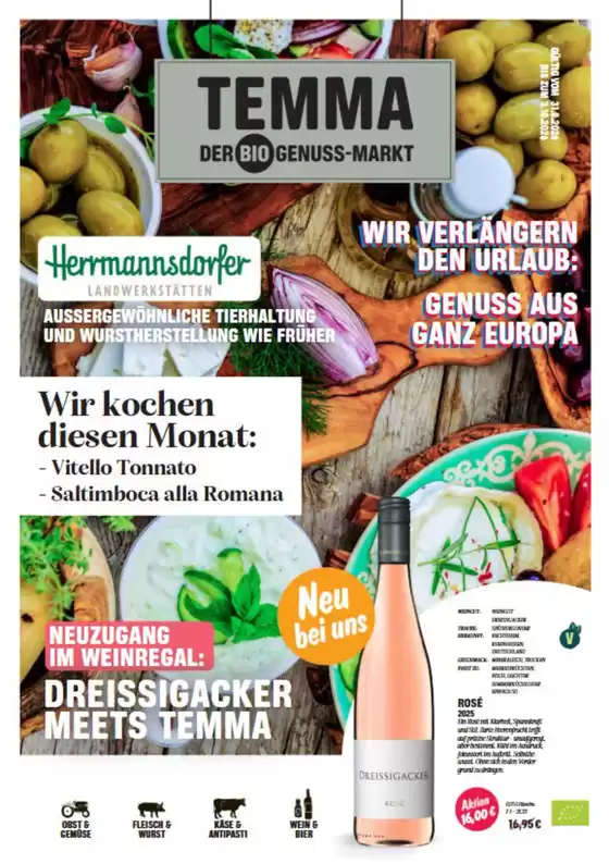 Temma Katalog | Wir Verlangern Den Urlaub : Genuss Aud Genz Europa | 2026-08-31T00:00:00.000Z - 2026-10-03T00:00:00.000Z