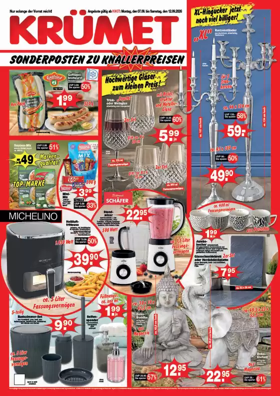 Krümet Sonderposten Katalog | SONDERPOSTEN ZU KNALLERPREISEN`` ! | 2026-08-31T00:00:00.000Z - 2026-09-12T00:00:00.000Z