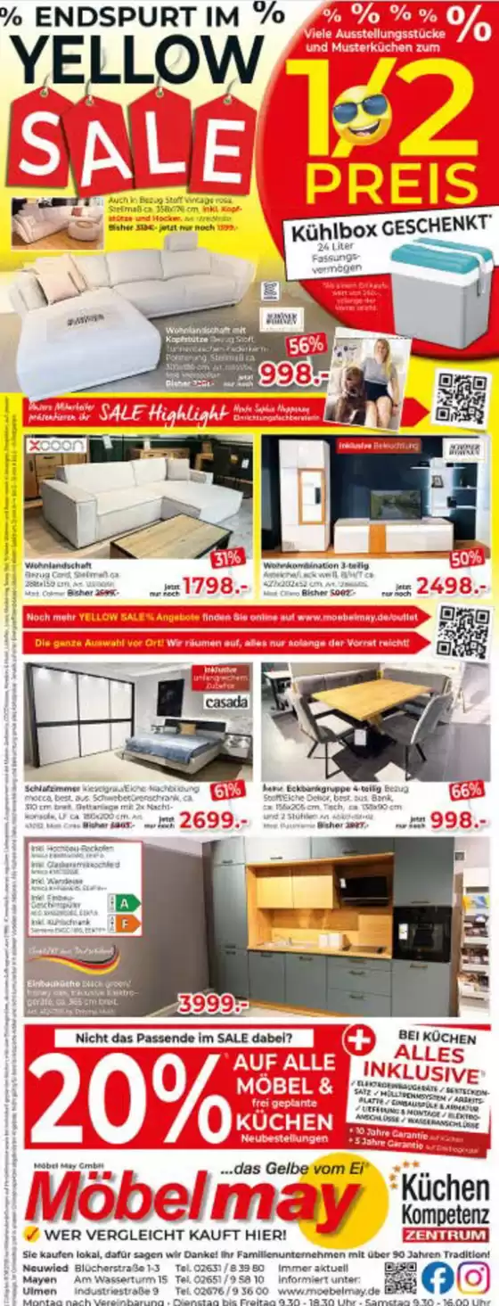 Möbel May Katalog in Solnhofen | Endspurt Yellow Sale | 2026-08-31T00:00:00.000Z - 2026-09-22T00:00:00.000Z