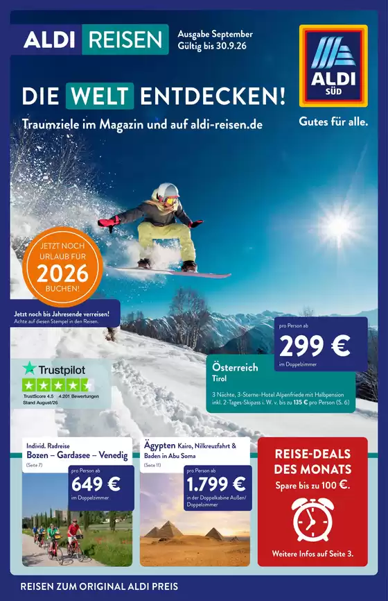 Aldi Süd Reisen Katalog | M 2025 03574 ALDI SUED Reisemagazin September 26 WEB | 2026-09-01T00:00:00.000Z - 2026-09-30T00:00:00.000Z