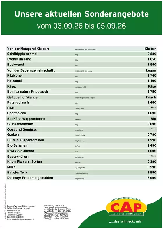 CAP Markt Katalog | Angebote für Schnäppchenjäger | 2026-09-03T00:00:00.000Z - 2026-09-05T00:00:00.000Z