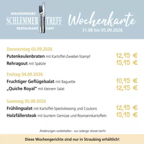 Möbel Wanninger Katalog in Kamen | Deise Wochengrichte Sund Nur In Straubing Erhaltilch! ! ! | 2026-09-01T00:00:00.000Z - 2026-09-05T00:00:00.000Z