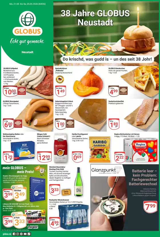 Globus Katalog in Hockenheim | Aktuelle Angebote Neustadt a.d. Weinstraße | 2026-08-31T00:00:00.000Z - 2026-09-05T00:00:00.000Z