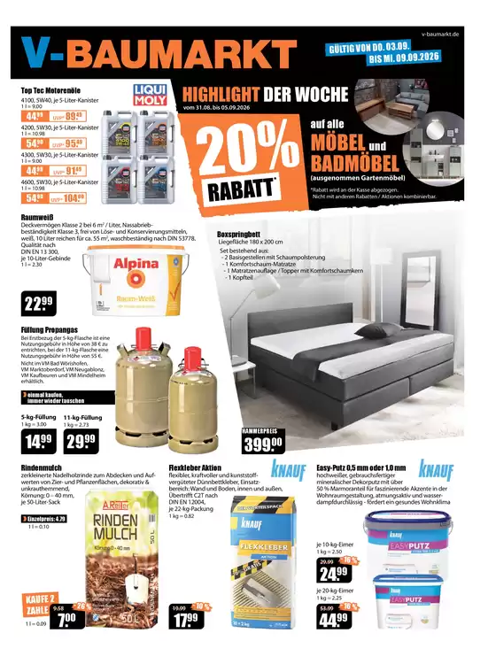 V Baumarkt Prospekt in Wächtersbach | Exklusive Schnäppchen | 2026-09-03T00:00:00.000Z - 2026-09-09T00:00:00.000Z
