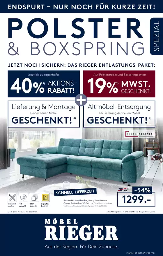 Möbel Rieger Prospekt in Rothenstein | Unsere besten Deals für Sie | 2026-09-03T00:00:00.000Z - 2026-09-08T00:00:00.000Z