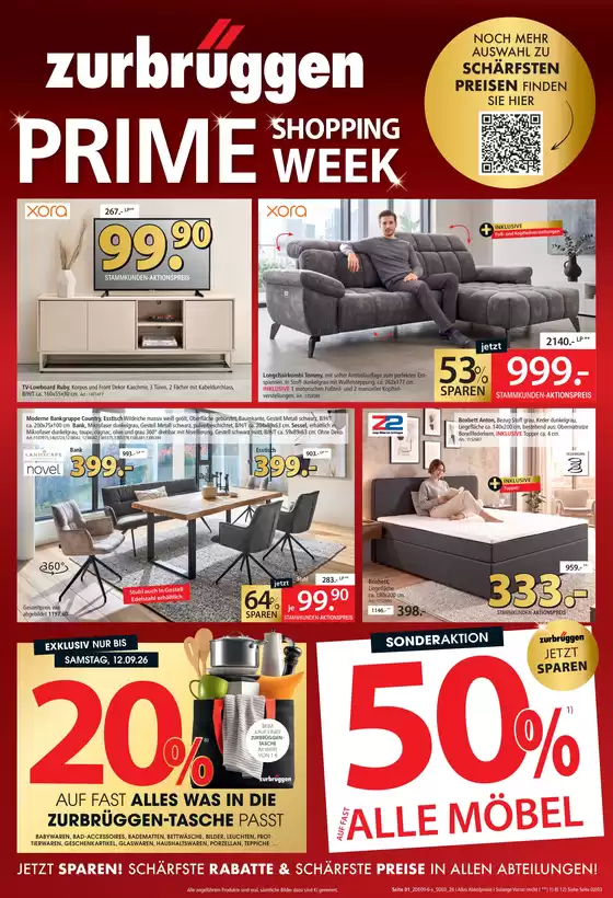 Zurbrüggen Katalog | Prime Shopping Week | 2026-09-05T00:00:00.000Z - 2026-09-12T00:00:00.000Z