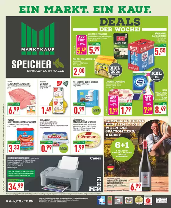 Marktkauf Katalog | Angebote für Schnäppchenjäger | 2026-09-07T00:00:00.000Z - 2026-09-12T00:00:00.000Z