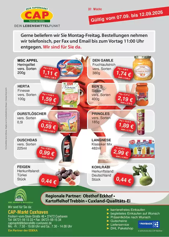 CAP Markt Prospekt | Sonderangebote für Sie | 2026-09-07T00:00:00.000Z - 2026-09-12T00:00:00.000Z