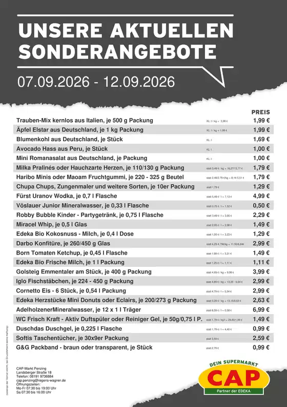 CAP Markt Prospekt | Rabatte und Aktionen | 2026-09-07T00:00:00.000Z - 2026-09-12T00:00:00.000Z
