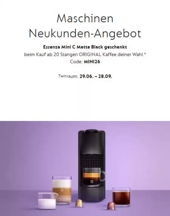 Nespresso Prospekt in Georgsmarienhütte | Machinen Neukunden- Angebot | 2026-09-08T00:00:00.000Z - 2026-09-28T00:00:00.000Z