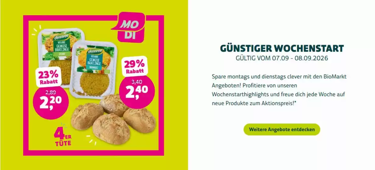 BioMarkt Katalog | Gunstiger Wochenstart! | 2026-09-08T00:00:00.000Z - 2026-09-08T00:00:00.000Z