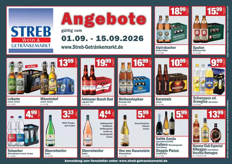 Streb Getränkemärkte Katalog | ANGEBOTE!! | 2026-09-08T00:00:00.000Z - 2026-09-15T00:00:00.000Z