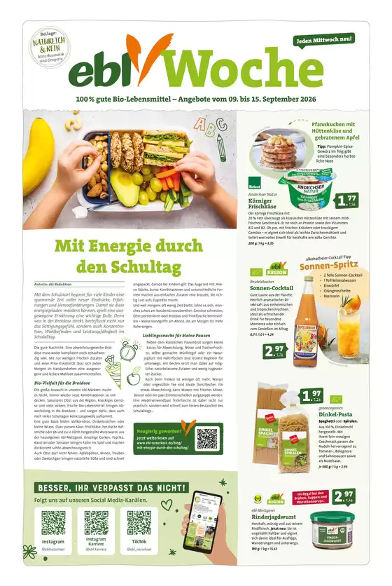 Ebl Naturkost Katalog | 100 % gute Bio-Lebensmittel! | 2026-09-09T00:00:00.000Z - 2026-09-15T00:00:00.000Z