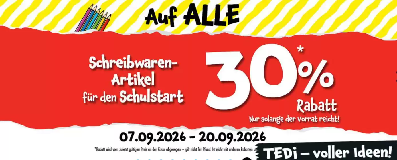 TEDi Prospekt in Celle | 30% Rabatt! | 2026-09-09T00:00:00.000Z - 2026-09-20T00:00:00.000Z