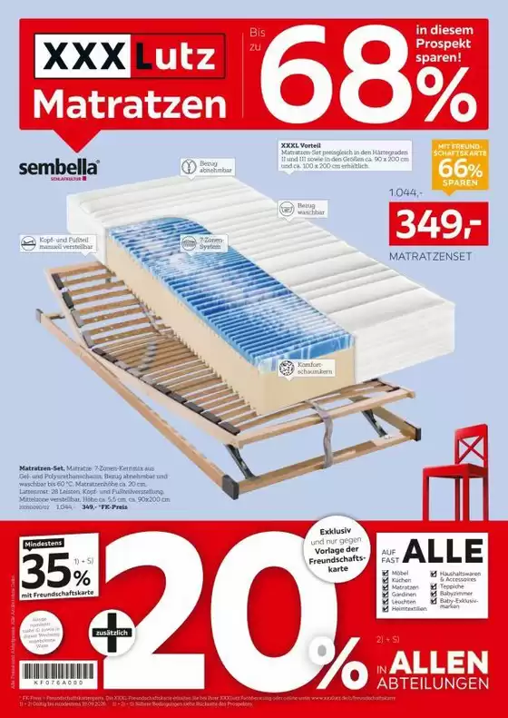 XXXLutz Katalog in Vechta | Bis zu 68 auf Matratzen | 2026-09-10T00:00:00.000Z - 2026-09-19T00:00:00.000Z