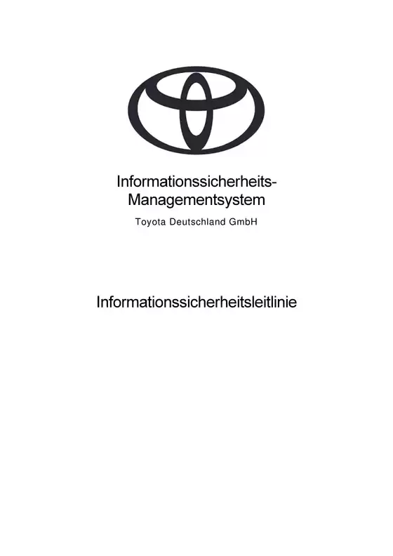 Toyota Katalog in Schönenberg-Kübelberg | TDG Informationssicherheitsleitlinie Public Version | 2026-09-10T00:00:00.000Z - 2027-09-10T00:00:00.000Z