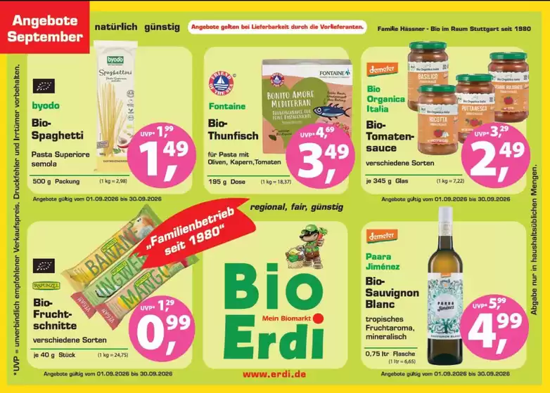 Erdi Biomarkt Katalog | Angebote September | 2026-09-10T00:00:00.000Z - 2026-09-30T00:00:00.000Z