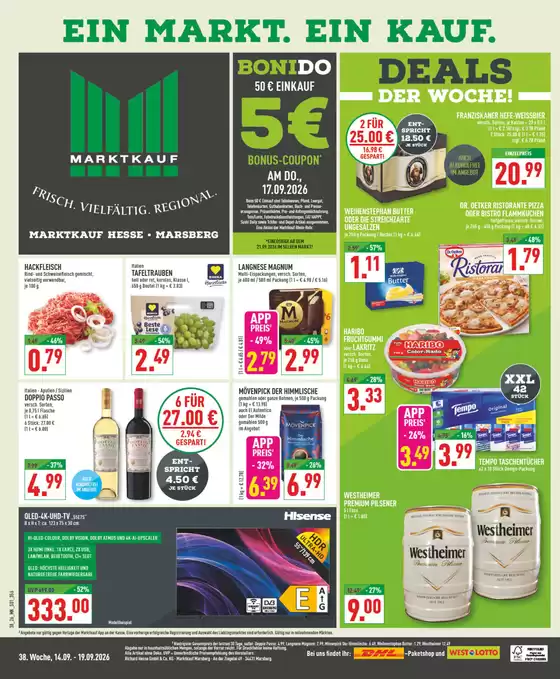 Marktkauf Katalog | Tolles Angebot für Schnäppchenjäger | 2026-09-14T00:00:00.000Z - 2026-09-19T00:00:00.000Z