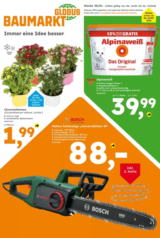 Globus Baumarkt Katalog | Große Auswahl an Angeboten | 2026-09-13T00:00:00.000Z - 2026-09-19T00:00:00.000Z