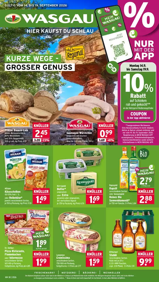Wasgau Katalog | Wasgau flugblatt | 2026-09-14T00:00:00.000Z - 2026-09-19T00:00:00.000Z
