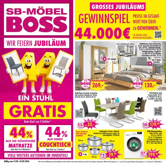 SB Möbel Boss Prospekt in Lüchow (Wendland) | Sb38 2026 standard | 2026-09-12T00:00:00.000Z - 2026-09-18T00:00:00.000Z
