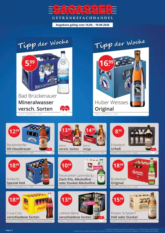 Sagasser Katalog | Sagasser flugblatt | 2026-09-14T00:00:00.000Z - 2026-09-19T00:00:00.000Z