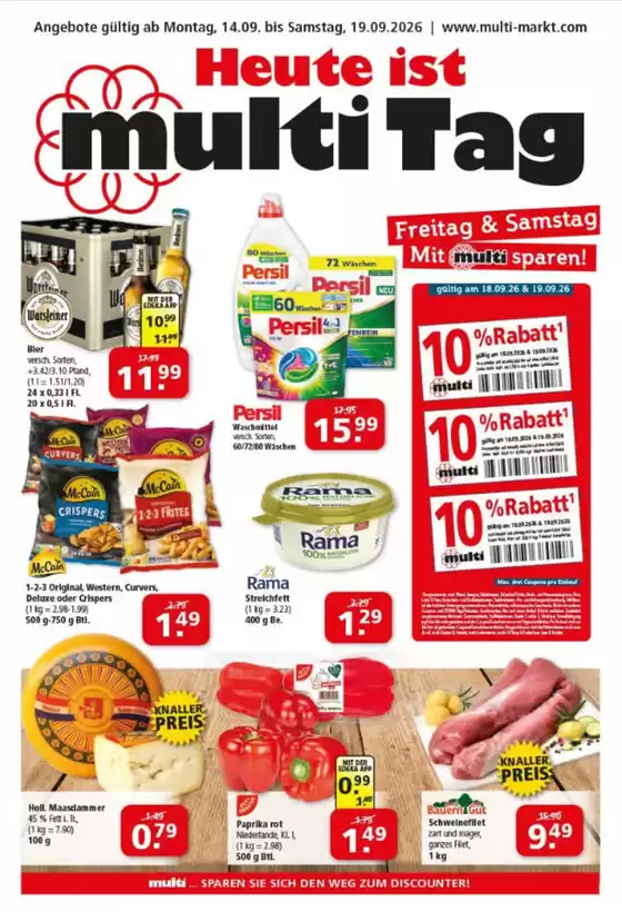Multi Markt Katalog | Freitag & Samstag Mit Multi Sparen! | 2026-09-14T00:00:00.000Z - 2026-09-19T00:00:00.000Z