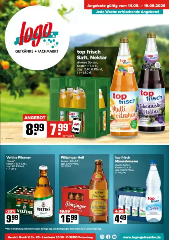 Logo Getränkemarkt Katalog | Jede Woche Erfrischende Angebote!! | 2026-09-14T00:00:00.000Z - 2026-09-19T00:00:00.000Z