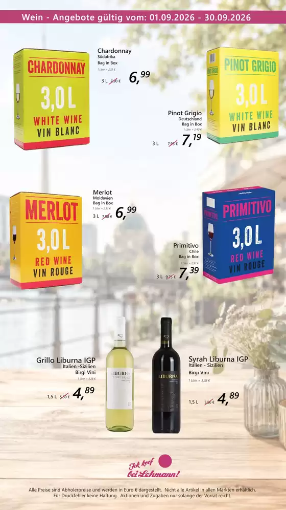 Getränke Lehmann Katalog | Wein - Angebote Gultig ~  | 2026-09-14T00:00:00.000Z - 2026-09-30T00:00:00.000Z