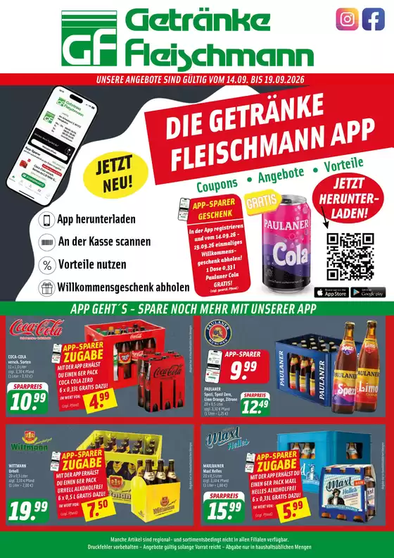 Getränke Fleischmann Katalog | UNSERE ANGEBOTE SIND!!  | 2026-09-14T00:00:00.000Z - 2026-09-19T00:00:00.000Z