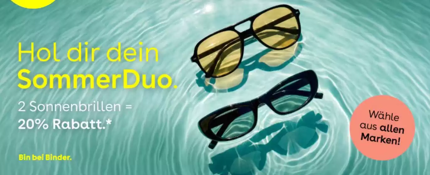 Binder Optik Katalog | Hol Dir Dein Sommer Duo. | 2026-09-15T00:00:00.000Z - 2026-10-05T00:00:00.000Z
