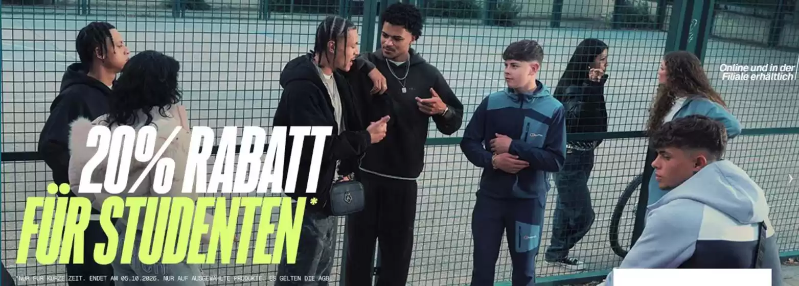 JD Sports Katalog in Eutin | 20% Rabatt Fur Studentrn | 2026-09-17T00:00:00.000Z - 2026-10-05T00:00:00.000Z