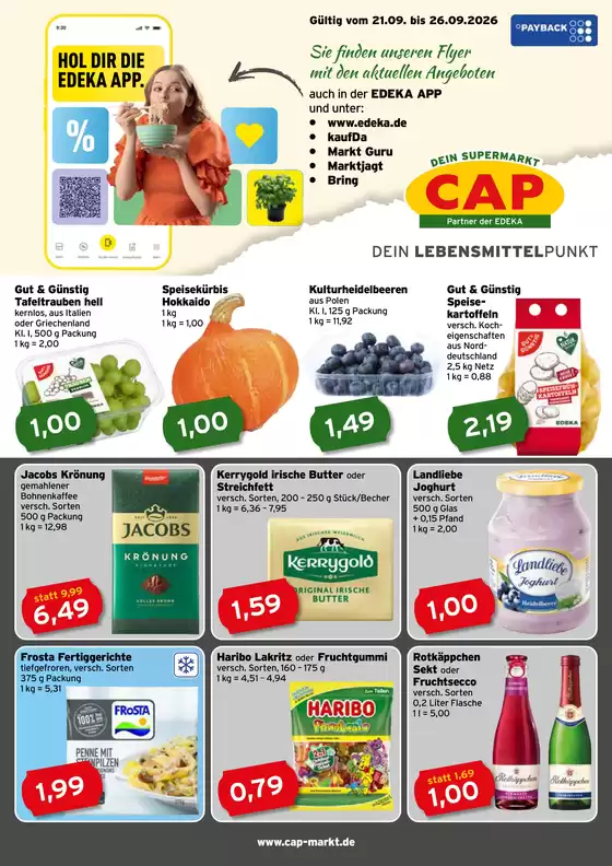 CAP Markt Prospekt in  | Rabatte und Aktionen | 2026-09-21T00:00:00.000Z - 2026-09-26T00:00:00.000Z