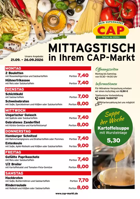 CAP Markt Prospekt in | Exklusive Deals und Schnäppchen | 2026-09-21T00:00:00.000Z - 2026-09-26T00:00:00.000Z