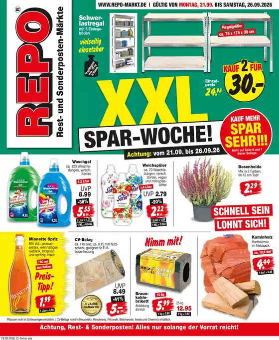 Repo Markt Katalog | Top-Angebote für alle Schnäppchenjäger | 2026-09-21T00:00:00.000Z - 2026-09-26T00:00:00.000Z