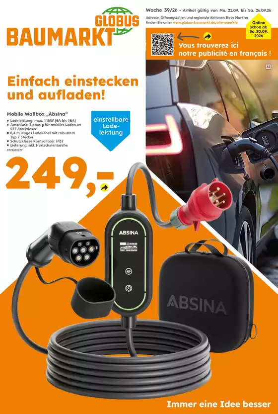 Globus Baumarkt Katalog | Top-Angebote für Sparfüchse | 2026-09-21T00:00:00.000Z - 2026-09-26T00:00:00.000Z