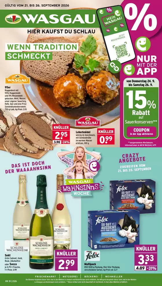 Wasgau Katalog in Elmshorn | Wasgau flugblatt | 2026-09-21T00:00:00.000Z - 2026-09-26T00:00:00.000Z