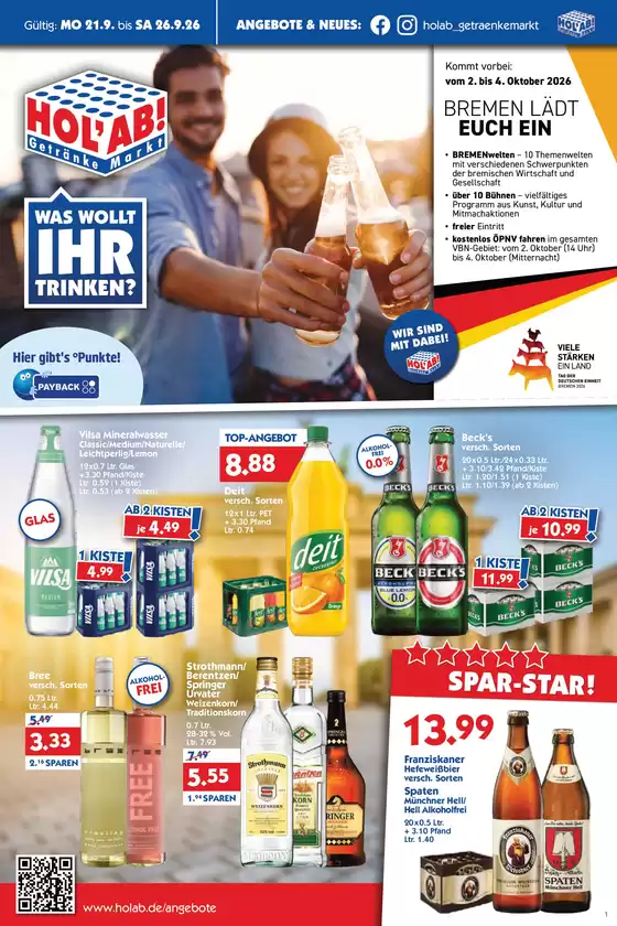 Hol'ab Getränkemarkt Katalog | Holab Getränkemarkt flugblatt | 2026-09-21T00:00:00.000Z - 2026-09-26T00:00:00.000Z