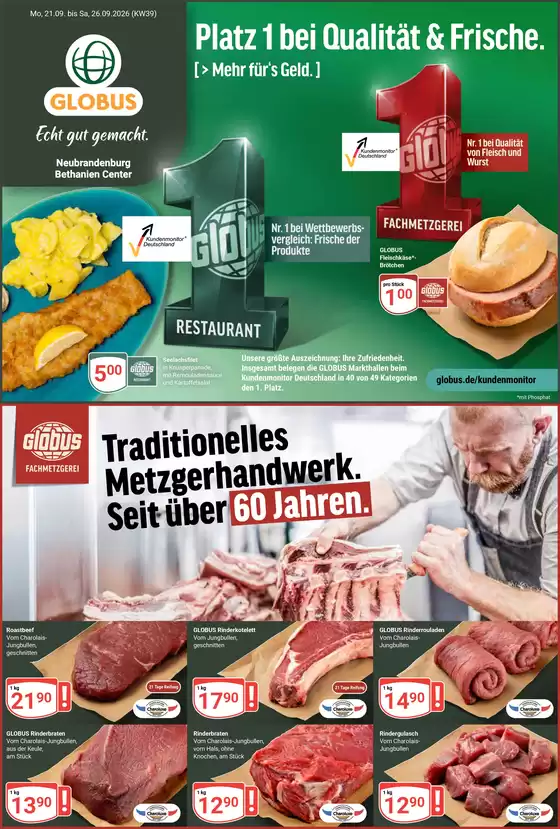 Globus Prospekt in Brüggen (Burggemeinde) | Aktuelle Angebote Neubrandenburg | 2026-09-21T00:00:00.000Z - 2026-09-26T00:00:00.000Z
