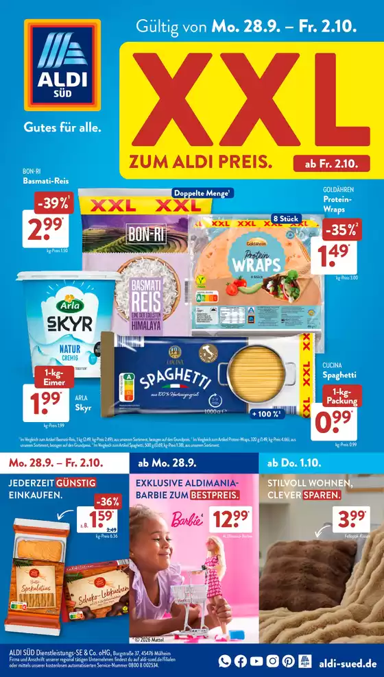 Aldi Süd Prospekt in Bremerhaven | Aktuelle Deals und Angebote | 2026-09-28T00:00:00.000Z - 2026-10-02T00:00:00.000Z