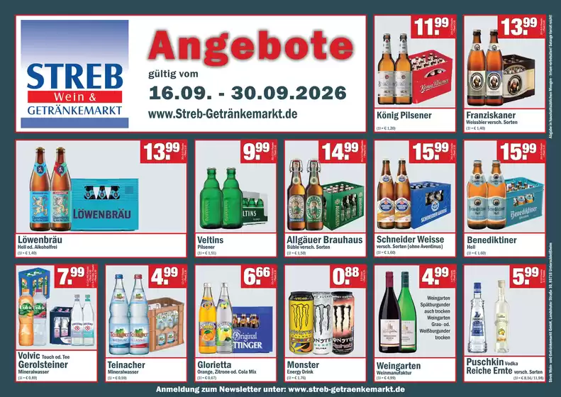 Streb Getränkemärkte Katalog | A N G E B O T E! | 2026-09-21T00:00:00.000Z - 2026-09-30T00:00:00.000Z
