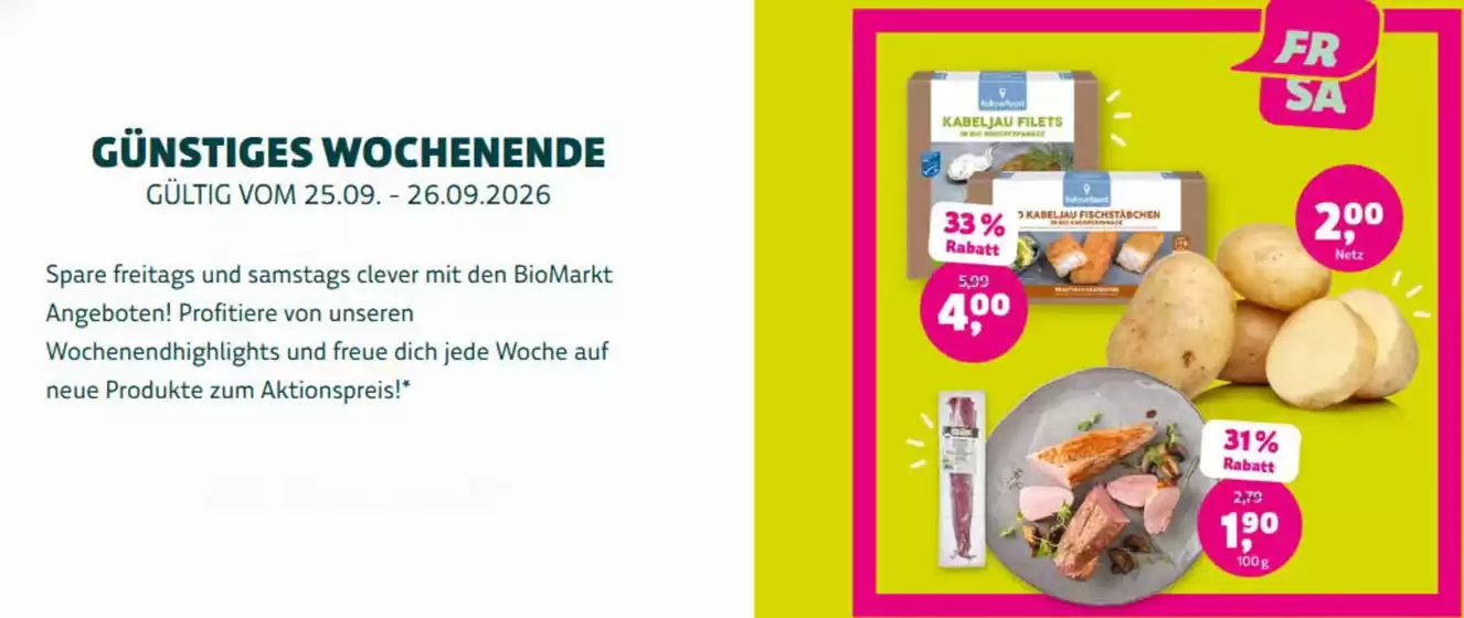 BioMarkt Prospekt in Schwäbisch Hall | Gunstiges Wpchenende- | 2026-09-23T00:00:00.000Z - 2026-09-26T00:00:00.000Z