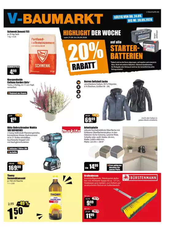 V Baumarkt Katalog in Kraichtal | Exklusive Deals für unsere Kunden | 2026-09-24T00:00:00.000Z - 2026-09-30T00:00:00.000Z